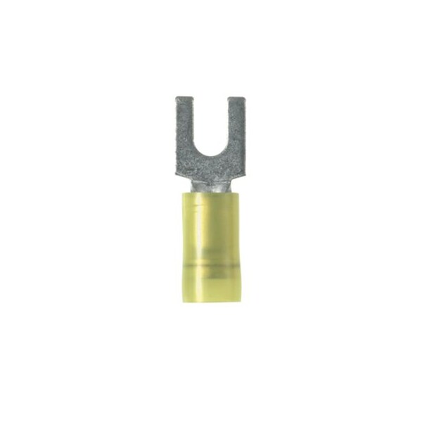 Panduit Fork Terminal, #6 Stud Size, 10 AWG, 600 V, Nylon Insulated, Yellow, 50 PK PNF10-6F-L - main